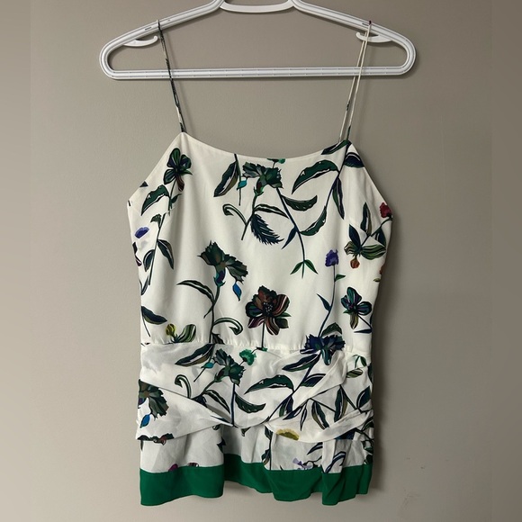 Derek Lam 10 Crosby White & Floral Silk Blouse - Picture 1 of 5
